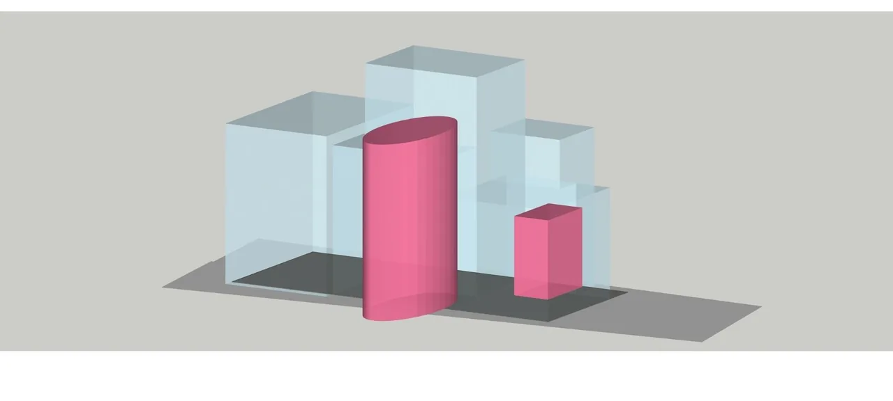 Urdhva massing study, stacked and shifted