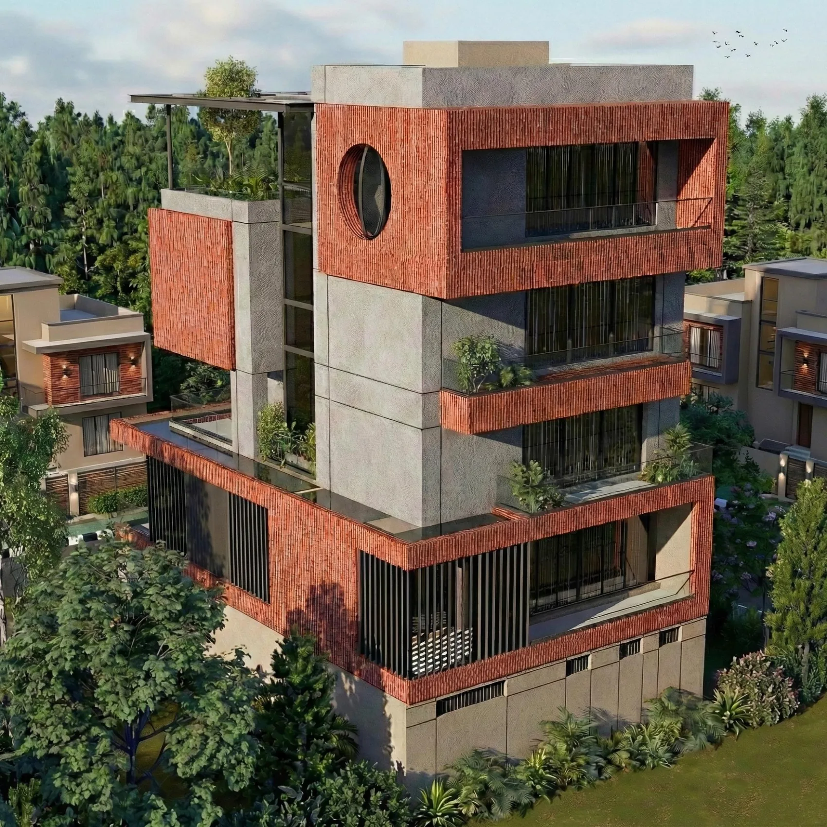Vritta, upper terraces by day
